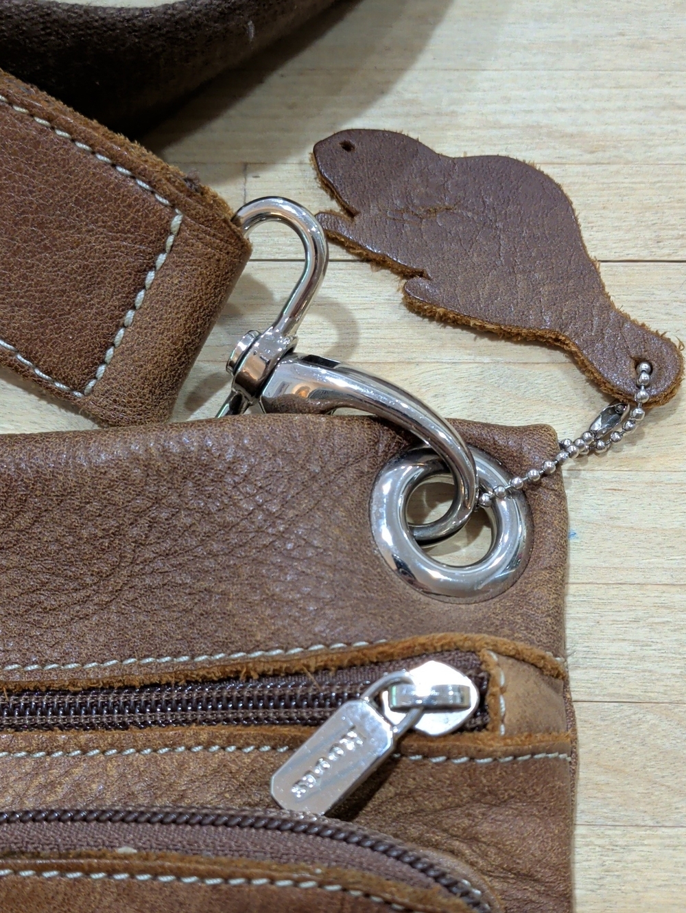 Vintage Roots Brown Leather Crossbody Bag with Adjustable Strap Villager Style - Picture 2 of 13